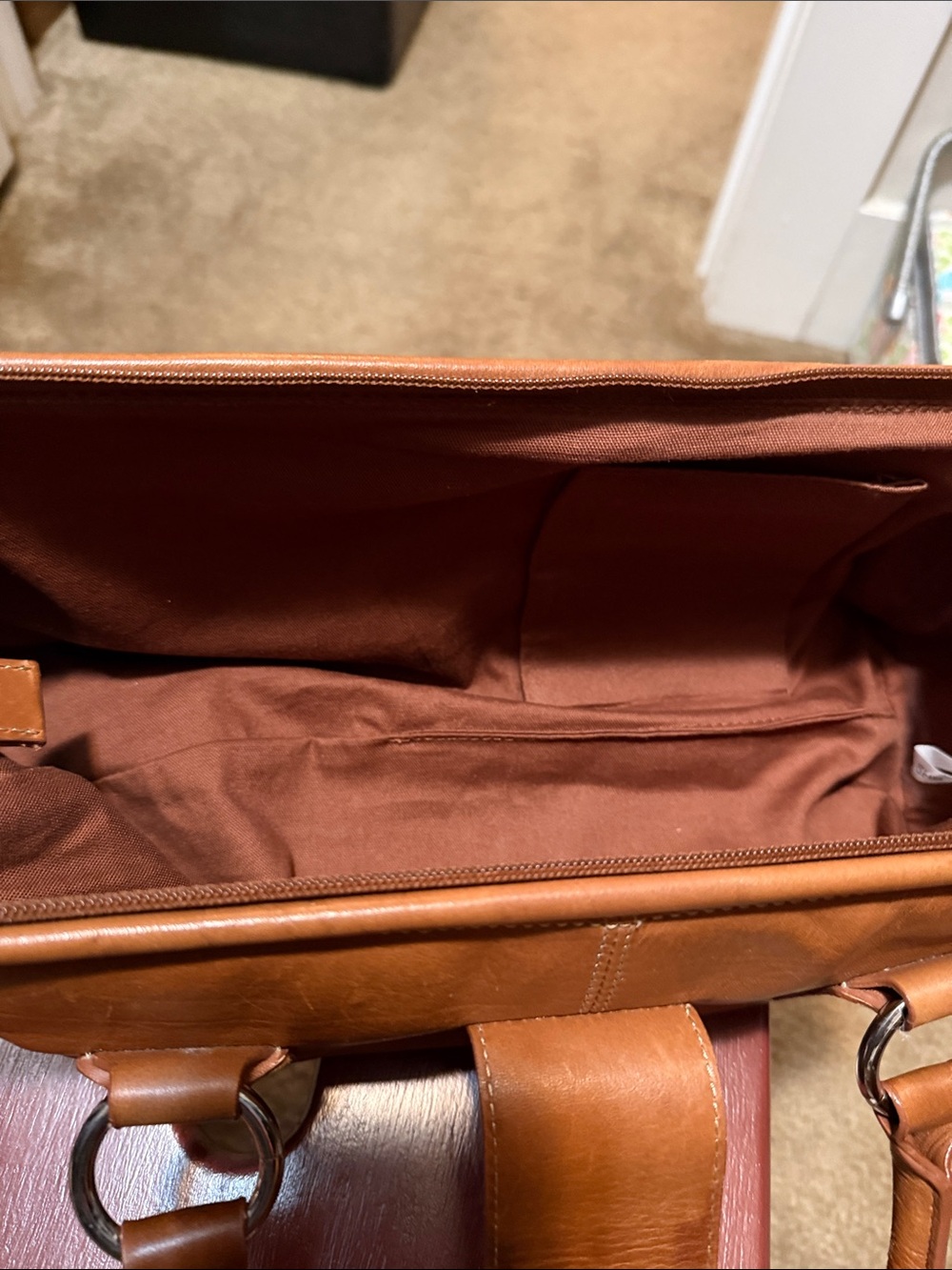Fossil vintage Leather Barrel Satchel Bag - Brown - Picture 6 of 9